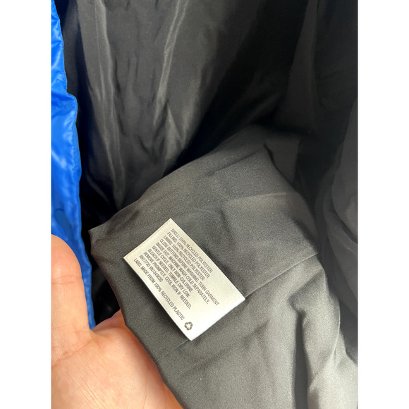 Future Collection Kahlana Barfield Brown Plus Blue Glossy Puffer Jacket Size 1X - Picture 6 of 6